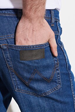 Texas Regular Tapered Fit Düşük Bel Mavi Esnek Jean Kot Pantolon - Dark Blue-W12T008408 (görsel 5)