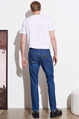 Texas Regular Tapered Fit Düşük Bel Mavi Esnek Jean Kot Pantolon - Dark Blue-W12T008408 (görsel 6)