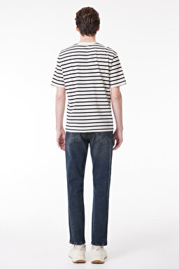 Regular Fit Normal Kesim Normal Bel Taşlamalı Gri Esnek Texas Tapered Jean Denim Kot Pantolon - Stone-W12T01658 (görsel 5)