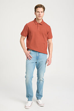 Regular Fit Normal Kesim Düşük Bel Dar Paça Açık Mavi Texas Tapered Jean Kot Pantolon - Light Blue-W12T023404