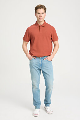Regular Fit Normal Kesim Düşük Bel Dar Paça Açık Mavi Texas Tapered Jean Kot Pantolon - Light Blue-W12T023404 (görsel 2)