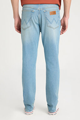 Regular Fit Normal Kesim Düşük Bel Dar Paça Açık Mavi Texas Tapered Jean Kot Pantolon - Light Blue-W12T023404 (görsel 5)