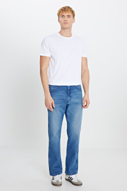 %100 Pamuk Bootcut Fit Cepli Jean Kot Denim Pantolon - Breeze Hunter-W13Z7358419B (görsel 2)