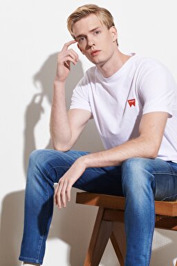 Bryson Skinny Fit Dar Kesim Düşük Bel Jean Kot Pantolon - Mid Blue-W14X015396 (görsel 4)