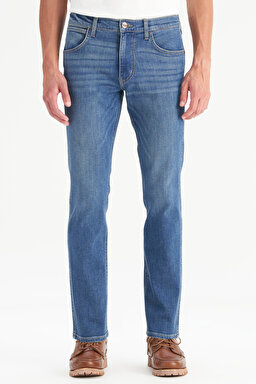 Pamuklu Greensboro Straight Fit Esnek Jean Kot Denim Pantolon - Dark Indigo-W15Q00022317 (görsel 2)
