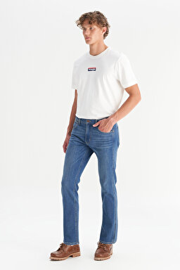 Pamuklu Greensboro Straight Fit Esnek Jean Kot Denim Pantolon - Dark Indigo-W15Q00022317 (görsel 3)