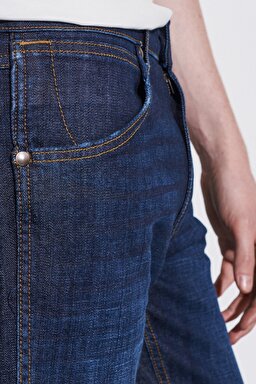 Greensboro Regular Straight Düşük Bel Jean Kot Pantolon - Dark Blue-W15Q005408 (görsel 4)