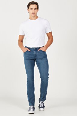 Greensboro Regular Straight Fit Düşük Bel Esnek Jean Kot Pantolon - Dark Stone-W15Q008098 (görsel 3)