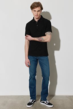 Greensboro Straight Fit Düz Kesim Düşük Bel Mavi Esnek Jean Kot Pantolon - Mid Blue-W15Q009XT (görsel 3)