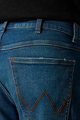 Greensboro Straight Fit Düz Kesim Düşük Bel Mavi Esnek Jean Kot Pantolon - Mid Blue-W15Q009XT (görsel 5)