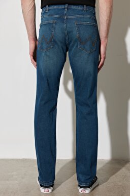 Greensboro Straight Fit Düz Kesim Düşük Bel Mavi Esnek Jean Kot Pantolon - Mid Blue-W15Q009XT (görsel 6)