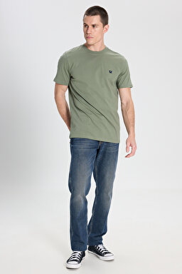 Regular Fit Normal Kesim Düşük Bel Greensboro Mavi Esnek Jean Denim Pantolon - Mid Indigo-W15Q027318 (görsel 2)