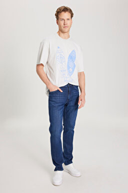 Regular Fit Normal Kesim Düşük Bel Düz Paça Mavi Greensboro Jean Kot Pantolon - Mid Blue-W15Q029XT (görsel 2)