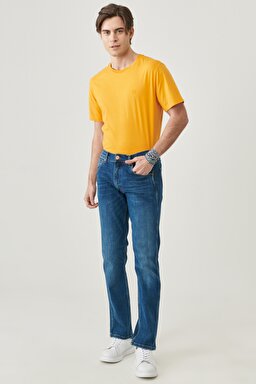 Greensboro Regular Straight Normal Bel Esnek Jean Pantolon - Blue Sweep-W15Q28294 (görsel 5)