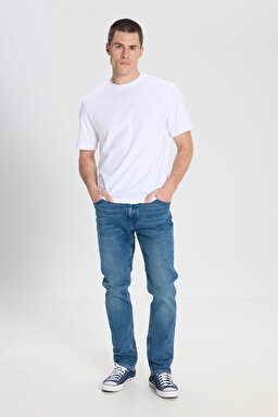 Regular Straight Fit Normal Kesim Düşük Bel Açık Mavi Esnek Greensboro Jean Kot Pantolon - Sheaker-W15Q84351 (görsel 2)