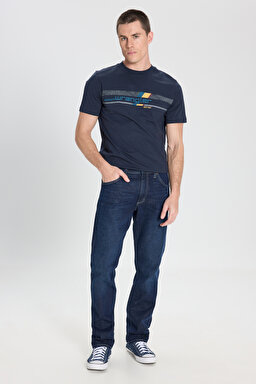 Greensboro Straight Fit Düz Kesim Düşük Bel Koyu Mavi Esnek Jean Kot Pantolon - Wonderwall-W15QHN856