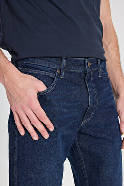 Greensboro Straight Fit Düz Kesim Düşük Bel Koyu Mavi Esnek Jean Kot Pantolon - Wonderwall-W15QHN856 (görsel 4)