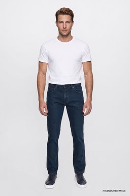 Greensboro Regular Straight Fit Düşük Bel Denim Esnek Jean Kot Pantolon - Blue-W15QLT35X (görsel 2)