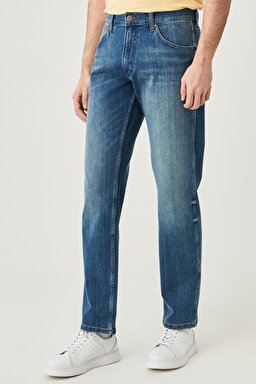 Greensboro Regular Straight Fit Düşük Bel Denim Esnek Jean Kot Pantolon - Green Twist-W15QXP409