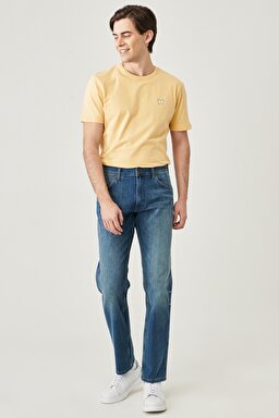Greensboro Regular Straight Fit Düşük Bel Denim Esnek Jean Kot Pantolon - Green Twist-W15QXP409 (görsel 4)