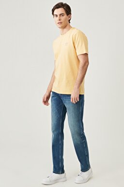 Greensboro Regular Straight Fit Düşük Bel Denim Esnek Jean Kot Pantolon - Green Twist-W15QXP409 (görsel 5)