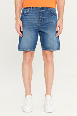 Regular Fit Normal Kesim %100 Pamuk Normal Bel Jean Kot Şort - Be Cool-W16WYLZ91 (görsel 3)