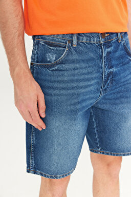 Regular Fit Normal Kesim %100 Pamuk Normal Bel Jean Kot Şort - Be Cool-W16WYLZ91 (görsel 5)