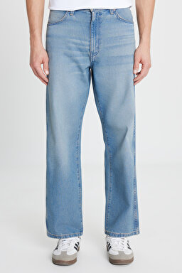 %100 Pamuk Loose Fit Rahat Kesim Cepli Jean Kot Denim Pantolon - Authentic Medium-W179201512588 (görsel 3)