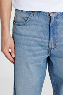 %100 Pamuk Loose Fit Rahat Kesim Cepli Jean Kot Denim Pantolon - Authentic Medium-W179201512588 (görsel 4)