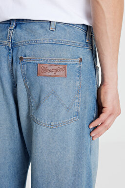 %100 Pamuk Loose Fit Rahat Kesim Cepli Jean Kot Denim Pantolon - Authentic Medium-W179201512588 (görsel 5)
