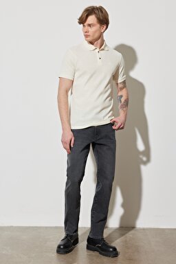 River Fit Dar Kesim Normal Bel Esnek Jean Kot Pantolon - Blackout-W17T29Z79 (görsel 4)