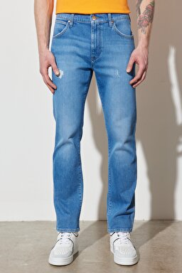 Larston Slim Fit Dar Kesim Düşük Bel Mavi Esnek Jean Kot Pantolon - Bright Blue Fade-W18S02639Q