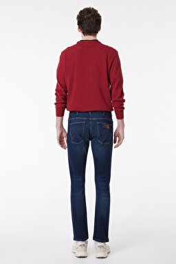 Larston Slim Fit Dar Kesim Düşük Bel Mavi Esnek Jean Kot Pantolon - Mid Blue-W18S028XT (görsel 5)