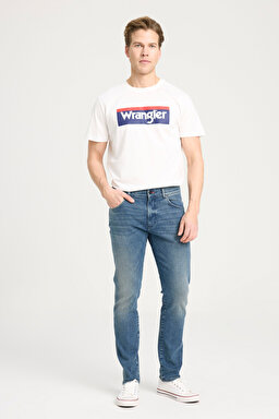 Slim Fit Dar Kesim Düşük Bel Dar Paça Mavi Larston Jean Kot Pantolon - Mid Blue-W18S044XT (görsel 2)