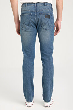Slim Fit Dar Kesim Düşük Bel Dar Paça Mavi Larston Jean Kot Pantolon - Mid Blue-W18S044XT (görsel 5)