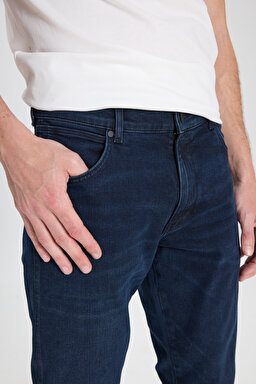 Slim Fit Dar Kesim Düşük Bel Normal Paça Larston Lacivert Esnek Jean Denim Pantolon - Midnight Rodeo-W18S4014805 (görsel 4)