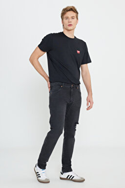 Larston Slim Tapered Dar Kesim Düşük Bel Siyah Esnek Jean Kot Pantolon - Authentic Black-W18S8912V