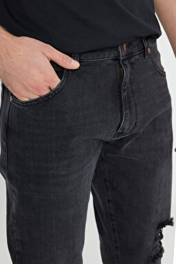 Larston Slim Tapered Dar Kesim Düşük Bel Siyah Esnek Jean Kot Pantolon - Authentic Black-W18S8912V (görsel 5)