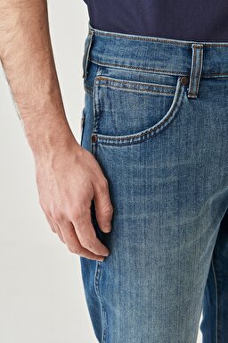 Larston Slim Fit Normal Bel Esnek Jean Pantolon - Green Twist-W18SXP409 (görsel 3)