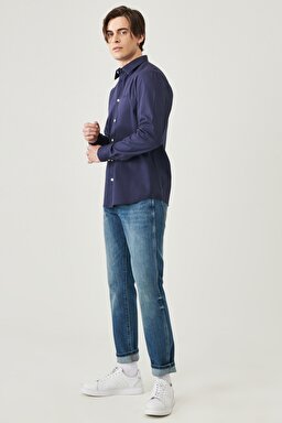 Larston Slim Fit Normal Bel Esnek Jean Pantolon - Green Twist-W18SXP409 (görsel 5)