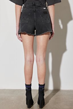 Regular Fit Normal Kesim Yüksek Bel Antrasit Jean Kot Şort - Moonlight-W20AG949B (görsel 5)