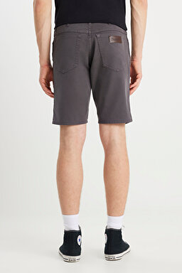 Slim Fit Dar Kesim Normal Bel Antrasit Pamuklu Esnek Şort - Anthracite-W211205003 (görsel 4)