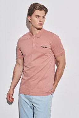 Regular Fit Normal Kesim Polo Yaka %100 Pamuk Tişört - Dusty Rose-W211836532 (görsel 3)