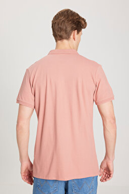 Regular Fit Normal Kesim Polo Yaka %100 Pamuk Tişört - Dusty Rose-W211837532 (görsel 5)