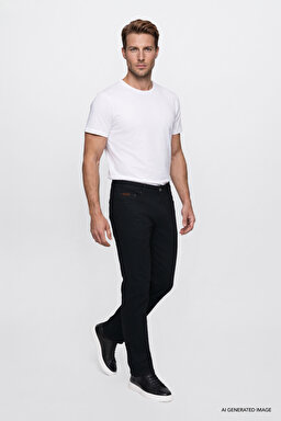 Arizona Straight Fit Normal Bel 5 Cep Esnek Pantolon - Black-W211842001 (görsel 2)