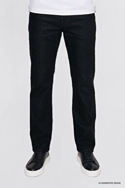 Arizona Straight Fit Normal Bel 5 Cep Esnek Pantolon - Black-W211842001 (görsel 3)
