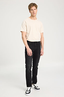 Arizona Straight Fit Normal Bel Denim Esnek Jean Kot Pantolon - Black Eagle-W211843008 (görsel 2)