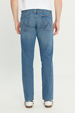 Arizona Straight Fit Normal Bel Denim Esnek Jean Kot Pantolon - Deep Blue-W211845397 (görsel 4)