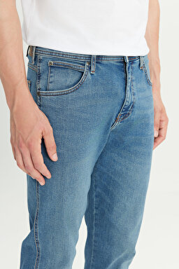 Arizona Straight Fit Normal Bel Denim Esnek Jean Kot Pantolon - Deep Blue-W211845397 (görsel 5)