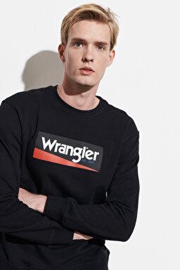 Regular Fit Normal Kesim %100 Pamuk Sıfır Yaka Sweatshirt - Black-W212236001 (görsel 2)
